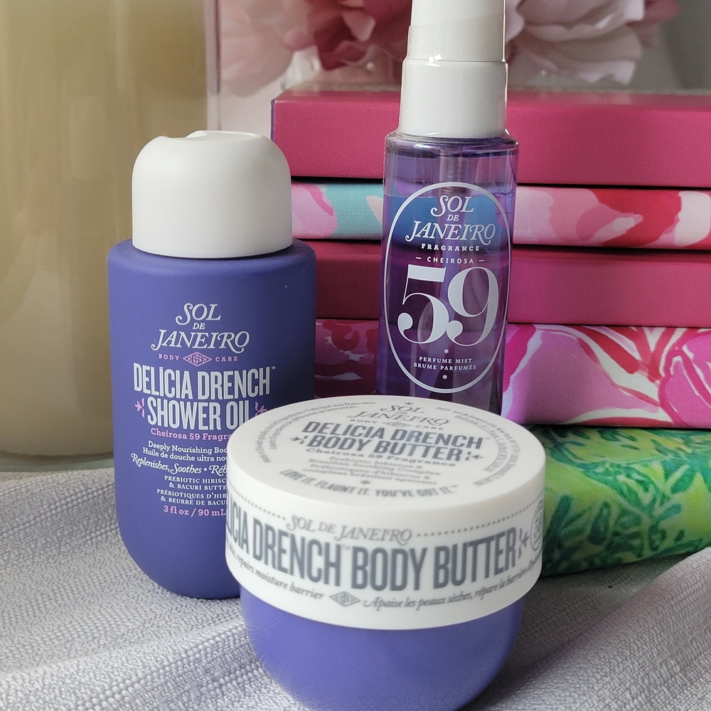 Empty Sol de Janeiro Delicia Drench Set - Purple and White